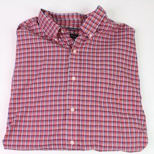 Nautica Men's Button-Down Long-Sleeve Dress Shirt Size 3XL Salmon Peach Plaid